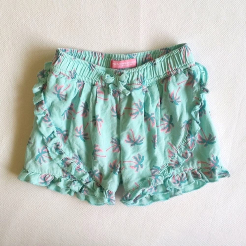 young dimension palm print ruffle shorts 18 months